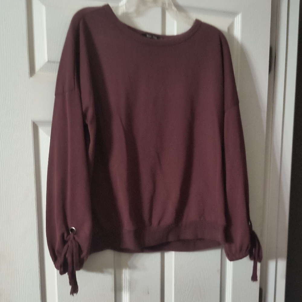 Doe & Rae Maroon Long Sleeve Top